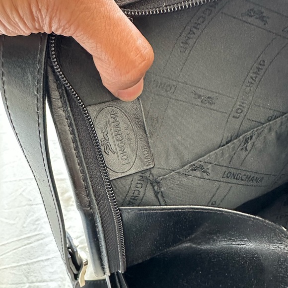 Longchamp black leather vintage Roseau shoulder bag crossbody - Picture 4 of 8